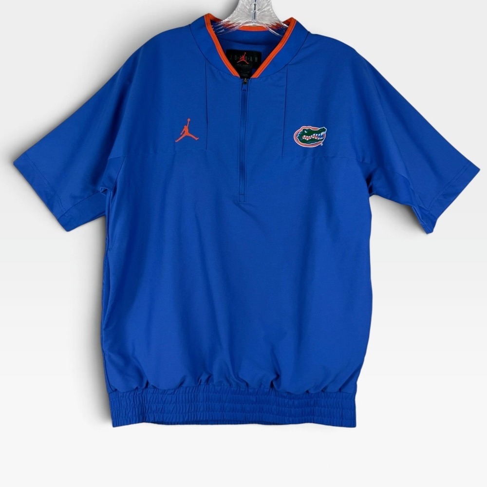 Jordan Florida Gators Quarter Zip Windshirt Mens Small Blue Short Sleeve Good